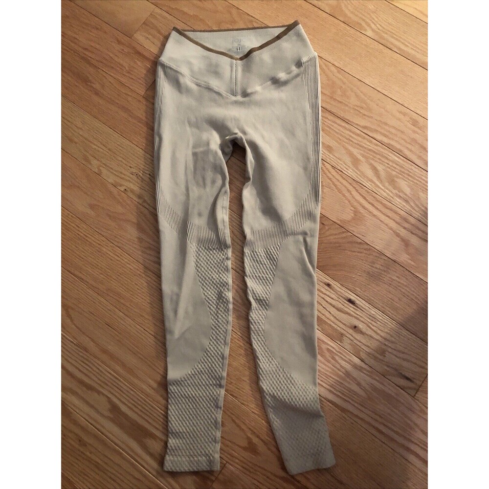 Jojo Women's Jogger Gym Training Yoga Pants Size S/M Beige Made in USA